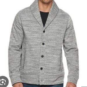 Banana Republic Men's Button Down Classic Cardigan Sweater Cotton Heather Gray L